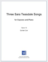 Three Sara Teasdale Songs for Soprano and Piano Vocal Solo & Collections sheet music cover